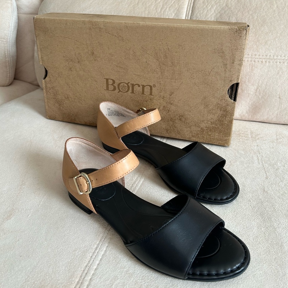 NEW Born Leather Colorblock Peep Toe Sandals | Stylish, Classy, Timeless Style